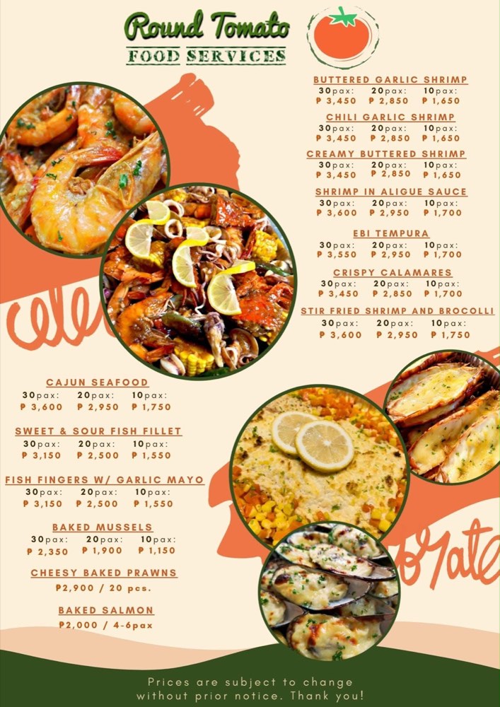 Food tray menu reference page 4